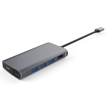 LMP USB-C mini Dock 8-Port space grau 