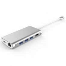 LMP USB-C mini Dock 8-Port silber (mit power delivery!) 